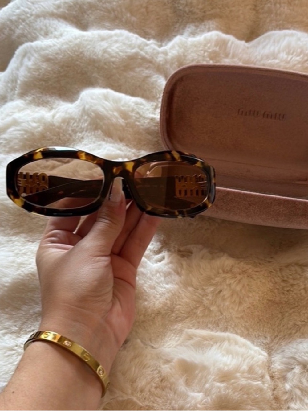 Miu Miu Tortoiseshell Sunglasses - Honey Brown Lens Women’s Fashion
